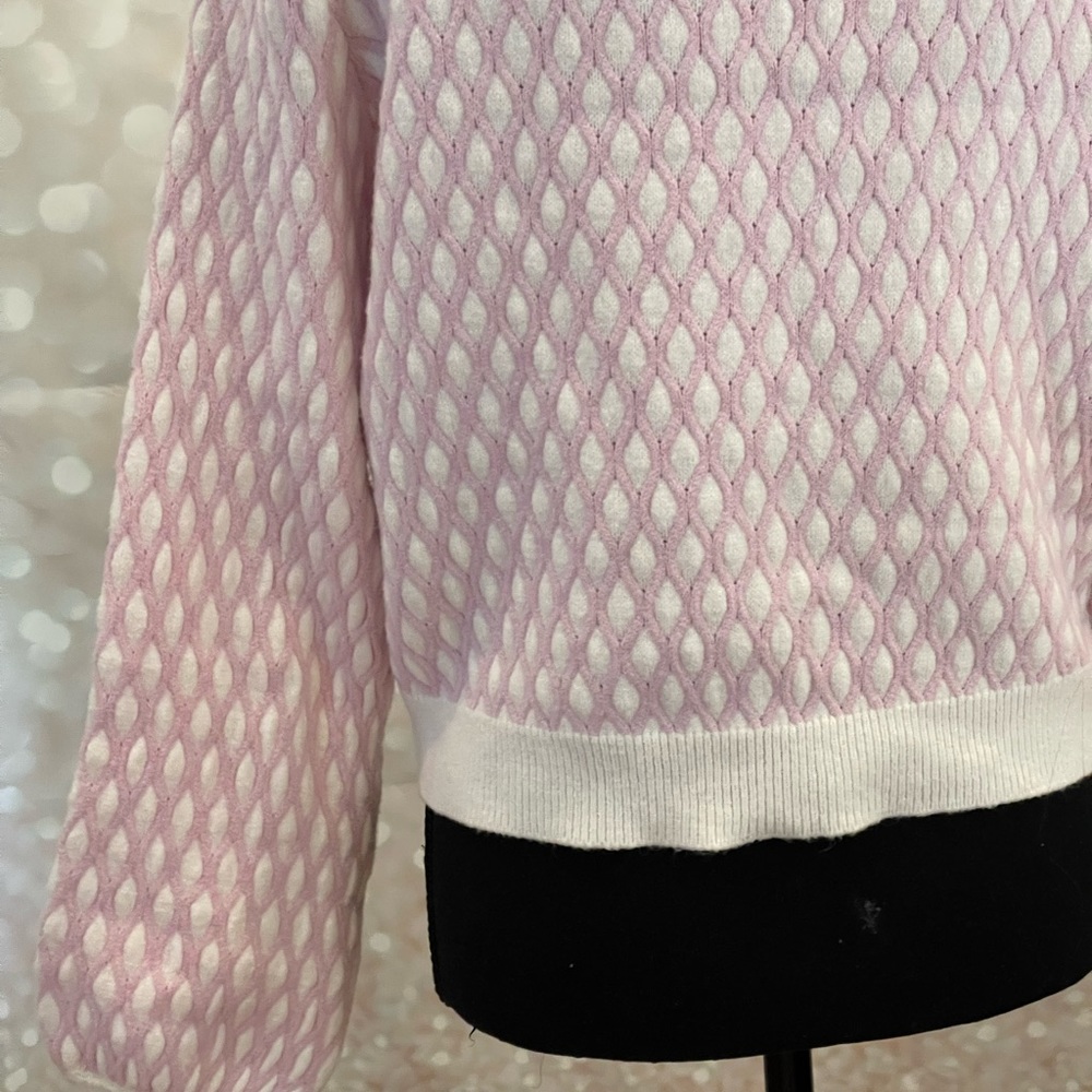 Pepin Pink and White Textured Crewneck Sweater - Picture 5 of 9